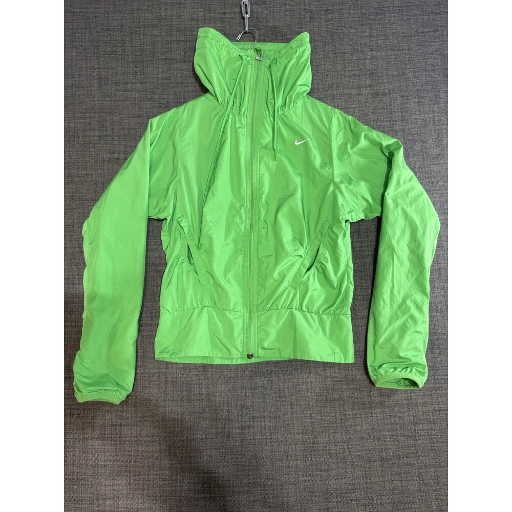 Vintage Y2K Nike Windbreaker Jacket Zip Up Women's Size XS (10-12) Neon Green